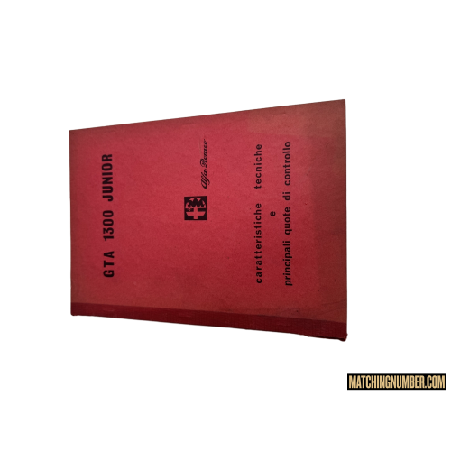 Libretto Alfa Romeo GTA 1300 Junior