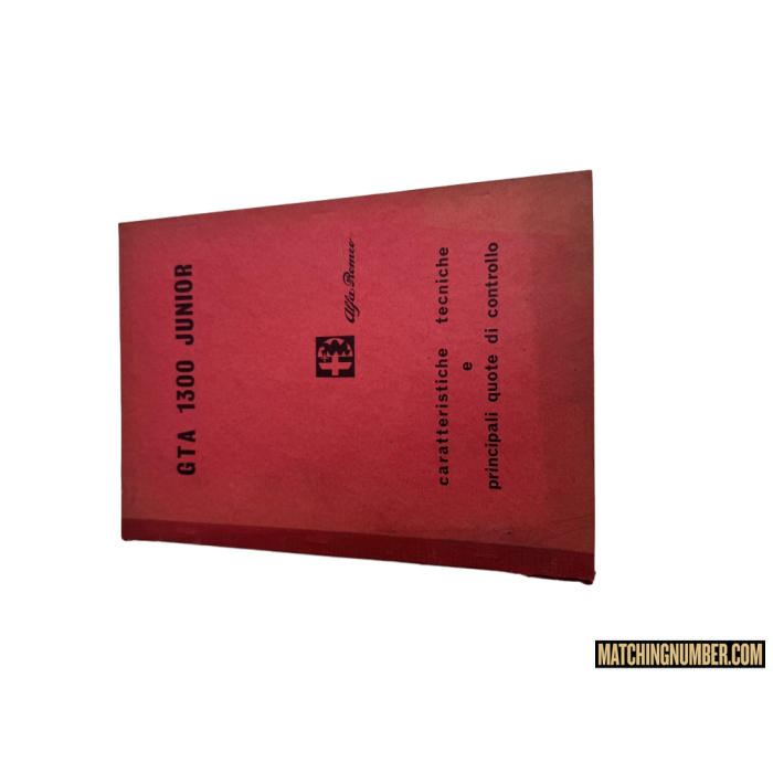 Libretto Alfa Romeo GTA 1300 Junior