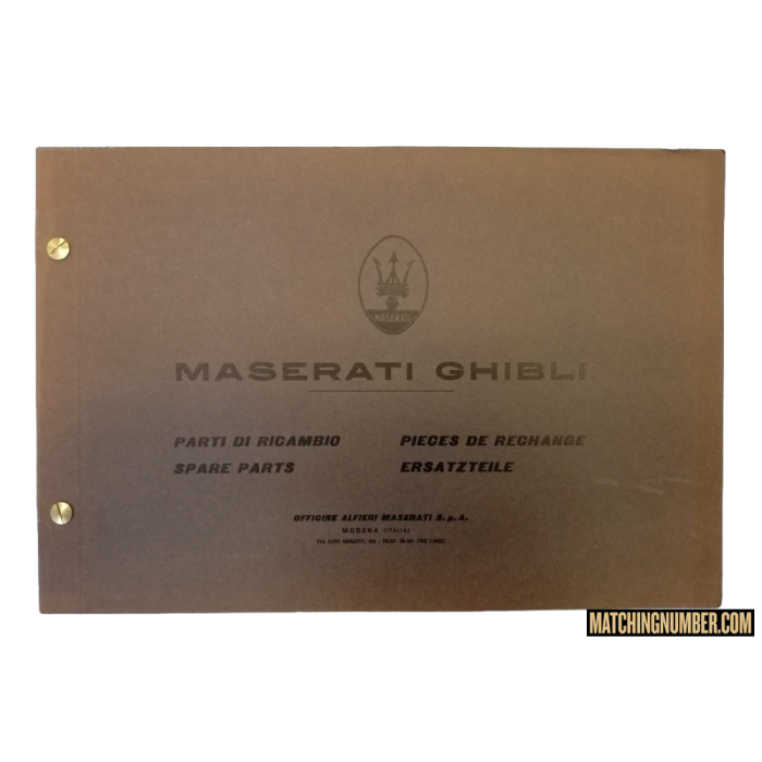 Manuale Parti di Ricambio Maserati Ghibli originale 